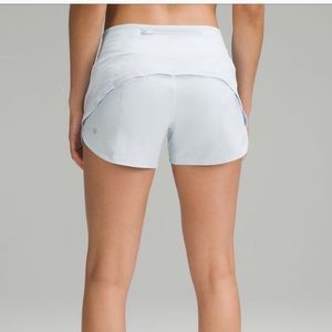 New with tag Lululemon Speed Up Mid-Rise Lined Short 4" Powder Blue, Size 14